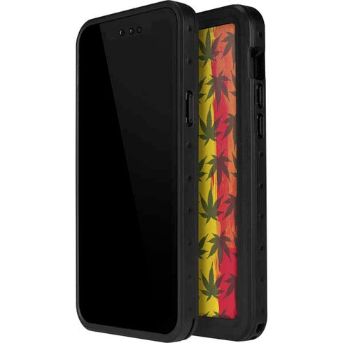 Marijuana Rasta Pattern iPhone 15 Plus Waterproof Case